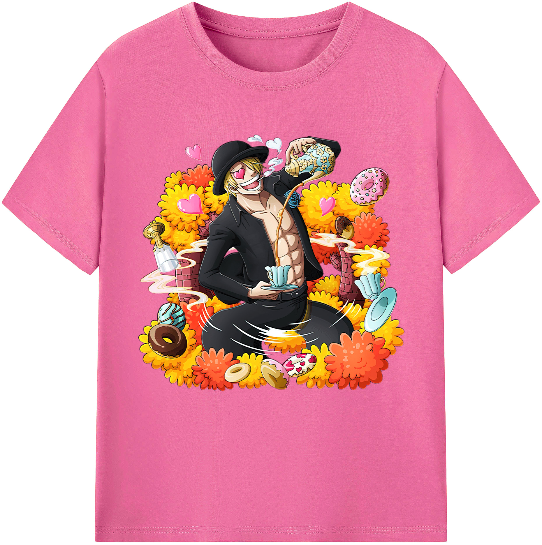 （画像用） ワンピース サンジ ONE PIECE Sanji レディースカジュアルプリントTシャツ（綿100％）